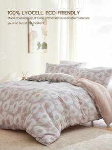 2/3pcs [100% Lyocell]Ultra Breathable & Refreshing Silky-Like Floral Printed Duvet Cover Bedding Set, Fashion Fabric Made From Wood, Moisture-Wicking & Cool-Touch For Hot Sleepers, Duvet Cover*1 Pillowcase*1/2 - Multicolor - View 5