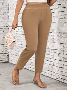 SHEIN LUNE Pantalon décontracté pour femmes de grande taille pour les déplacements quotidiens