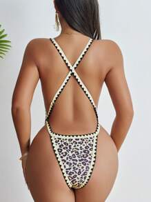 SHEIN Swim Women's One-Piece Random Printed Swimsuit (Copyrighted) Summer - Multicolor - View 2