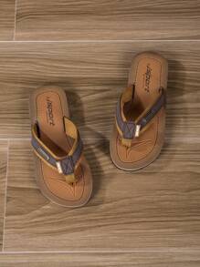 男孩夏季舒適時尚輕量型沙灘涼鞋 - 棕色 - 查看 4