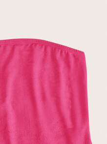 Attitoon 粉色女士休閒星星印花無肩帶上衣，適用於夏季 - 玫紅色 - 查看 4