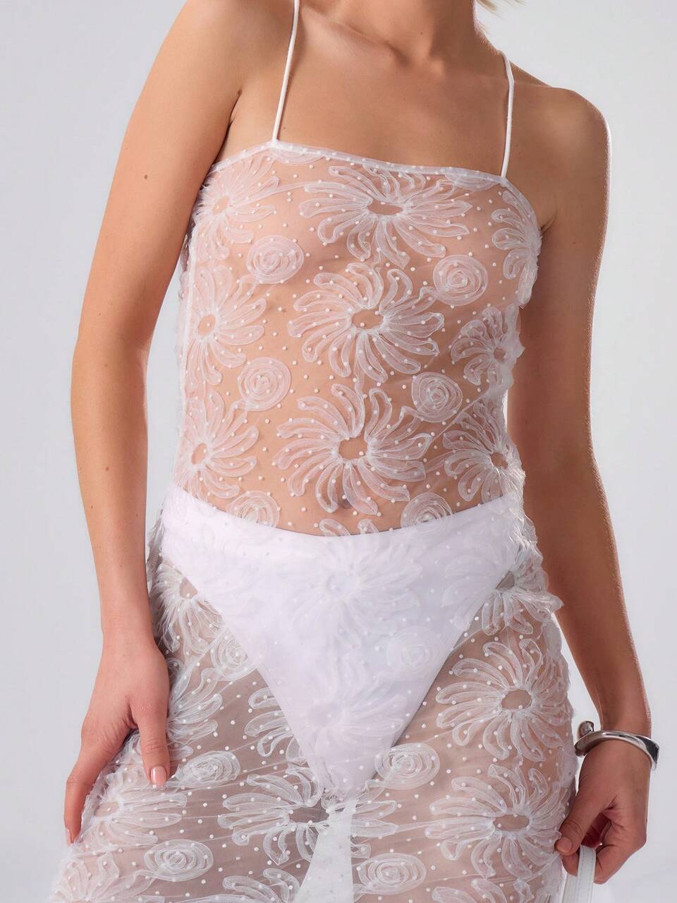 Sheer Floral Strappy Cami Maxi Dress Sexy Spring Summer Going Out Long Dress Elegant Bridal Hen Do Bachelorette Wedding