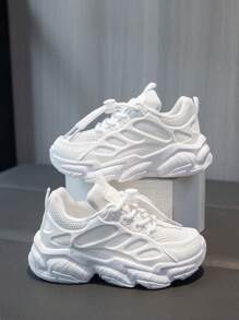 Kids Athletic Shoes, Girls Casual Leather Sneakers, Little White Shoes