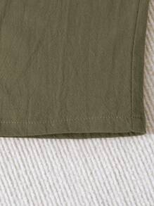 寶寶女孩休閒荷葉邊上衣，細肩帶上衣和彈性腰上褲3入組 - 橄欖綠 - 查看 5