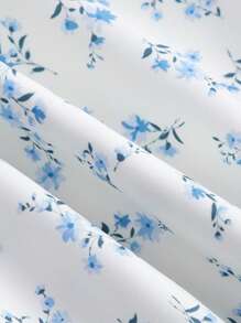 SHEIN MOD Vintage Floral V-Neck Bowknot Decor Women's Dress