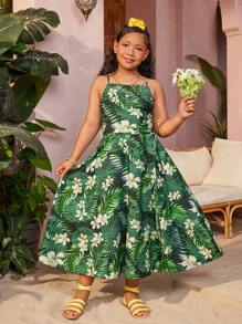 SHEIN Tween Girls Plus Size Holiday Casual Spring/Summer Woven Camisole & Mini Skirt Suit