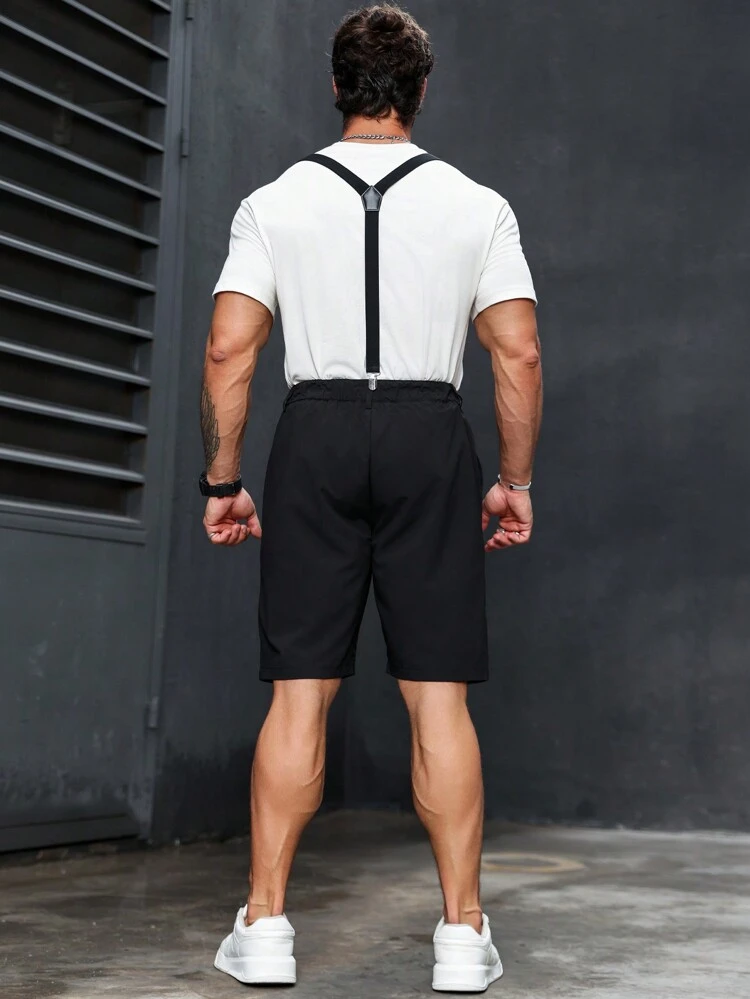 Men's Drawstring Casual Daily Wear Suspender Bermuda Shorts
