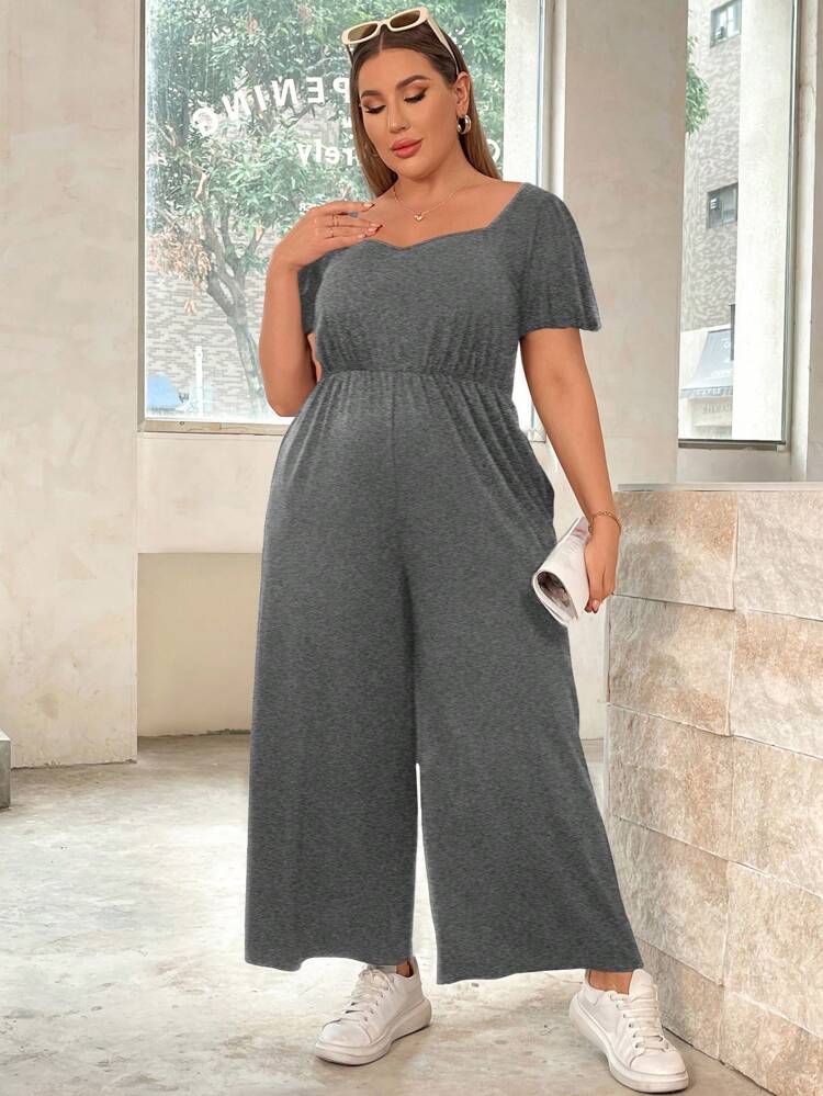 Plus Size Women's Loose Casual Jumpsuit With Pockets, Summer