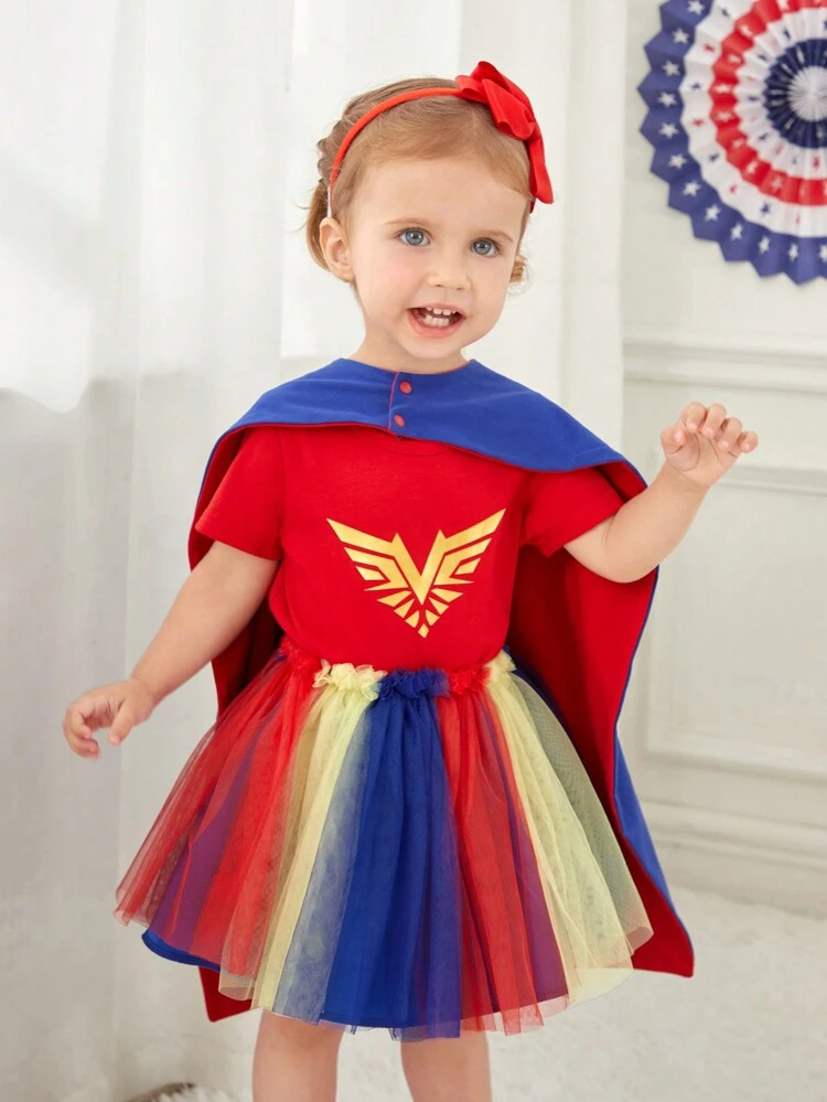 Newborn Baby Girl Superhero Fashionable And Cool Costume For Play And Photoshoot