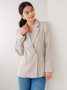 Aveloria Modichic Ladies' Plain Buttoned Long Sleeve Blazer - Khaki - View 8