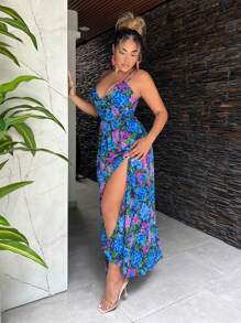 SHEIN SXY Summer Beach Vacation Sexy Dress - Multicolor - View 3