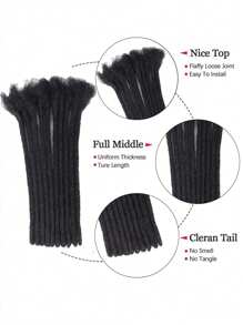 Boho Braids 0.6cm Thickness 4-14 Inch Options 10 Strands 100% Human Hair Dreadlock Extensions For Man/Women Hair Extensions Crochet Human Hair Knotless Braids - S1 - View 6