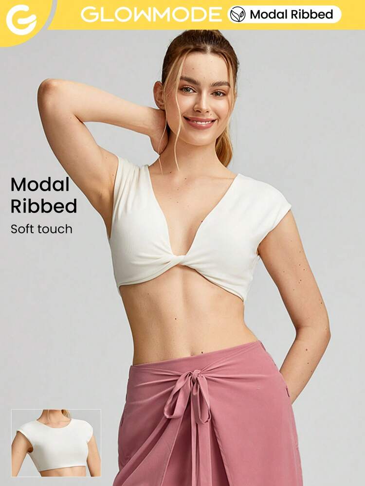 Modal Ribbed Reversible Knotted Crop Tank Studio Daily Summer