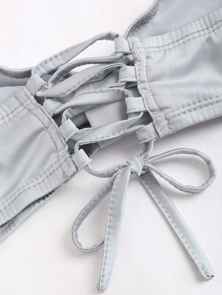 Women's Fashionable Solid Color Satin Bandeau Top