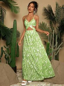 Travachic Damska prosta codzienna sukienka z nadrukiem (losowy wzór)