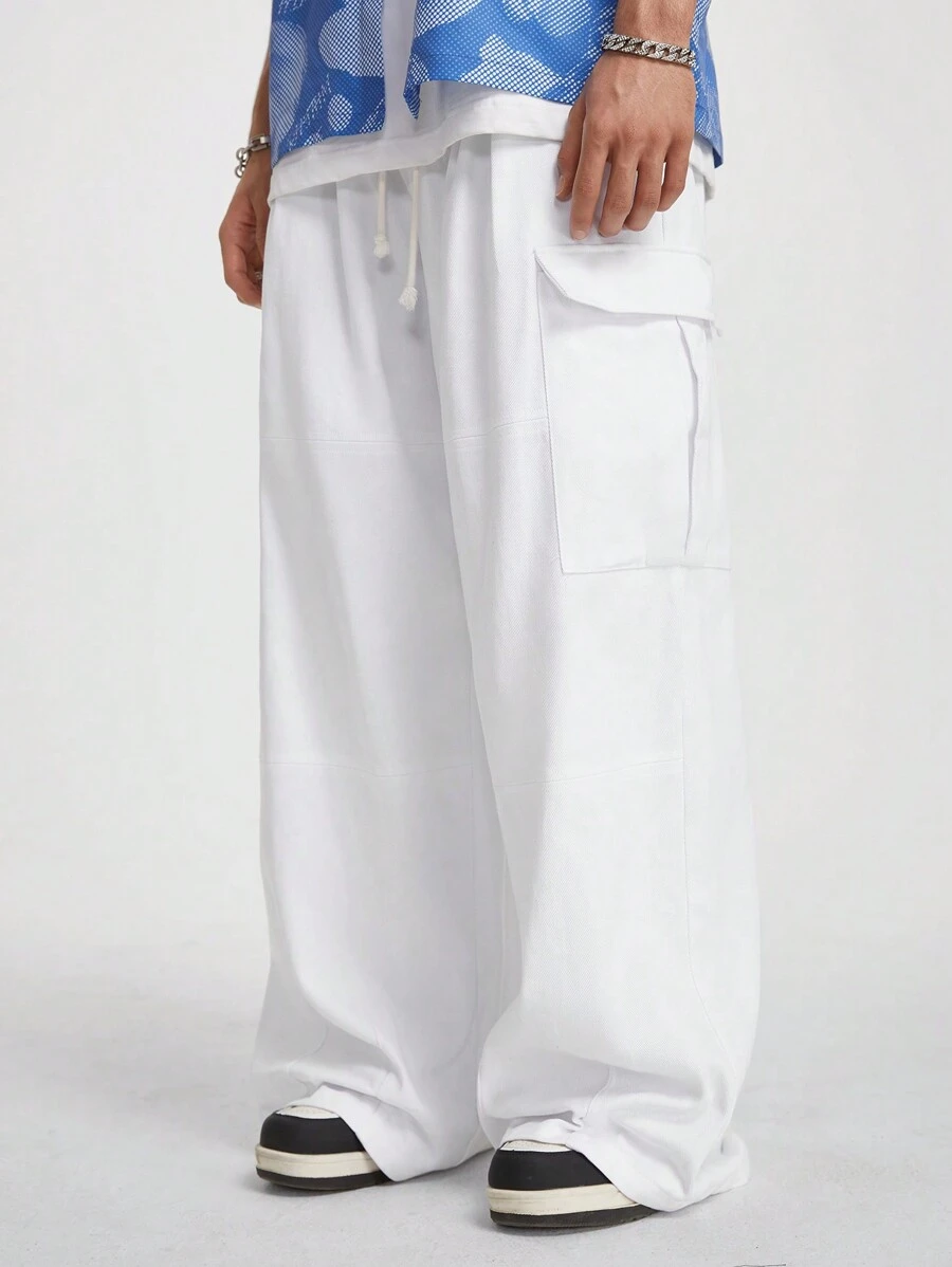 Manfinity VCAY Men's Solid Loose Woven Wide Leg Pants