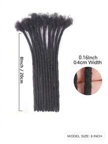 Boho Braids 60 股 4-8 英寸真人发辫接发，宽度 0.4 厘米，适合男士/女士，手工制作永久性辫接发，真人发束可染色和漂白，接发钩编真人发无结辫子 - S1 - 查看 4