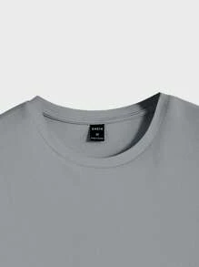 SHEIN Cottnline Multi-Pack Round Neck All-Match T-Shirt - Dusty Blue - View 9