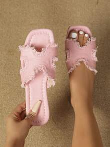 Women's Spring/Summer Fashion Flat Non-Slip Slippers - Pink - View 7