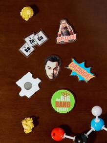 THE BIG BANG THEORY X SHEIN 6pcs/Set Cartoon & Letter Printed Fridge Magnets - Multicolor - View 3