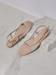SHUZIA Women's Plain Patchwork Flat Shoes