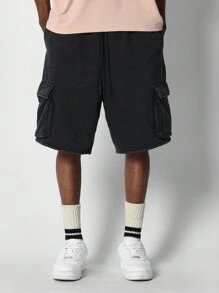 SUMWON Cargo Drop Crotch Jorts - Black - View 2