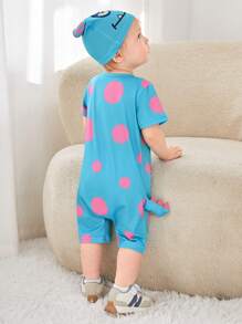 SHEIN 2pcs Infant Boys' Cute Animal Costume, Spring/Summer - Multicolor - View 2