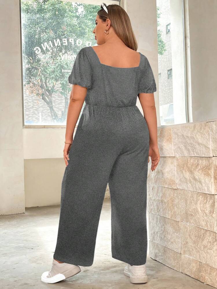 Plus Size Women's Loose Casual Jumpsuit With Pockets, Summer