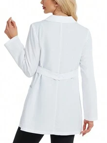 Women's Fashion Long Sleeve Fitted Lab Coat, Suitable For Halloween Cosplay Costume