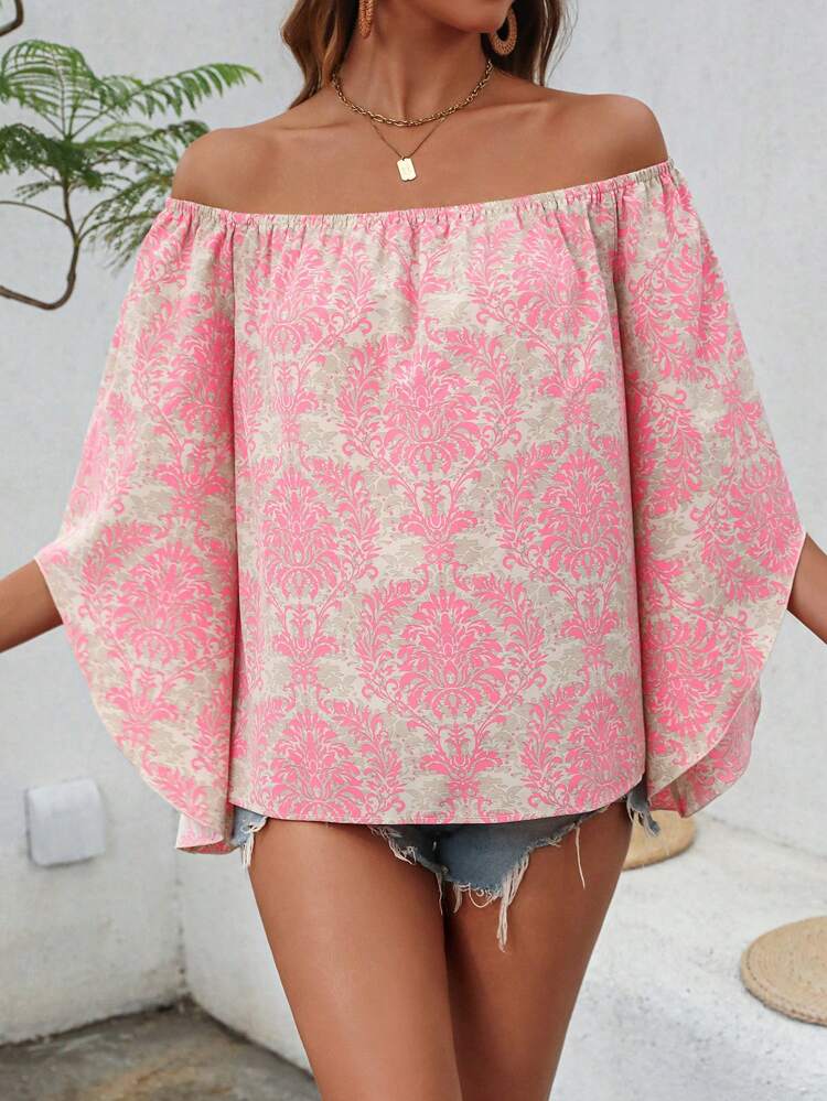 Women's Off-Shoulder Bell Sleeve Casual Summer Shirt