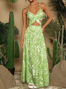 Travachic Damska prosta codzienna sukienka z nadrukiem (losowy wzór)