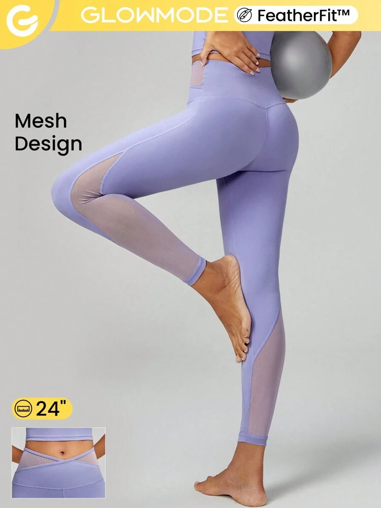 24" FeatherFit™- Crossover Mesh Leggings