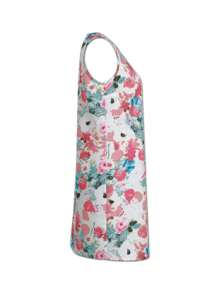SHEIN Unity Vestido de verano para mujeres con estampado floral, cuello redondo y sin mangas para uso casual - Multicolor - Ver 3