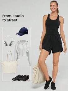 GLOWMODE Powersculpt™-Air VitalSwift Classic Racerback Jumpsuit With Built-In Underwear Medium Impact Running Workout Quick Dry Moisture Wicking Cool Feeling