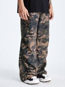 Manfinity VCAY Men's Digital Camo Printed Loose Wide Leg Pants Going Out - Multicolor - View 5