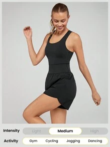 GLOWMODE Powersculpt™-Air VitalSwift Classic Racerback Jumpsuit With Built-In Underwear Medium Impact Running Workout Quick Dry Moisture Wicking Cool Feeling