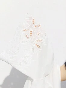 Maija Floral Collar Tie Casual Elegant Campus Blouse, Suitable For Independence Day, Graduation Season, Spring/Summer, Vacation, Beach, Everyday Wear