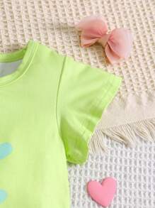 Baby Girl Simple Round Neck Short Sleeve Sea Turtle Print Sleep Dress - Blue - View 3