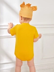 SHEIN 3pcs/Set Baby Boys' Casual Animal Lion Printed Playwear Costume Including Hat And Gloves, Spring/Summer