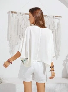 Anewsta Ladies' Paisley Pattern Button Up Blouse - Multicolor - View 2