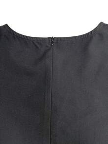 Mexican Dress Women Explosive Round Neck Long Sleeve Temperament Y2K Dress Gown Loose With Solid Color Elegant Long Skirt Dress Loose Middle East Muslim Ladies Robe - Black - View 6