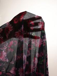 Plus Size Women's Floral Printed Simple Daily Kimono Dress - Multicolor - View 4