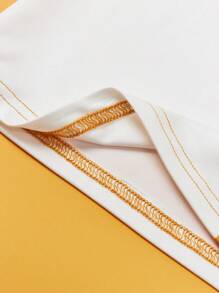 GARFIELD | SHEIN Young Girl Casual Two Tone Tee Dress With Cartoon And Heart Print For Summer