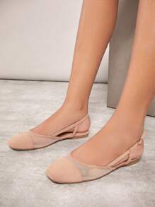 SHUZIA Women's Plain Patchwork Flat Shoes
