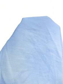 Fashionable Women Loose Fit V-Neck Mid-Sleeve Solid Color Dress - Baby Blue - View 3