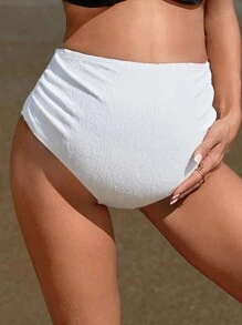 SHEIN Fondo de traje de baño simple de unicolor para mujeres embarazadas para uso diario en la playa de verano
