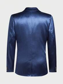 Manfinity VCAY 1 Áo khoác Blazer nam dự tiệc Ngày của Cha, gợi cảm, công sở và thường ngày, dáng ôm cơ bản, dành cho nam, mùa thu đông - Màu xanh bụi bặm - Xem 2