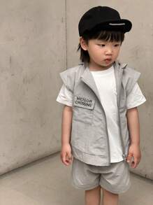 Leichtes Sommer Lässig Outfit für Jungen im Street Style - Grau - Übersicht 4