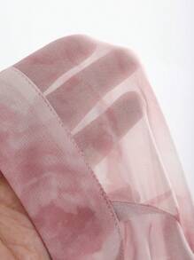 DAZY Women's Floral Print Chiffon Bell Sleeve Elegant Blouse,Ruffle Sheer