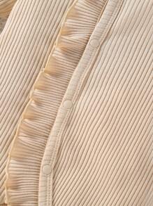 SHEIN 嬰兒女寶寶純色圓領休閒簡約睡衣，帶荷葉邊